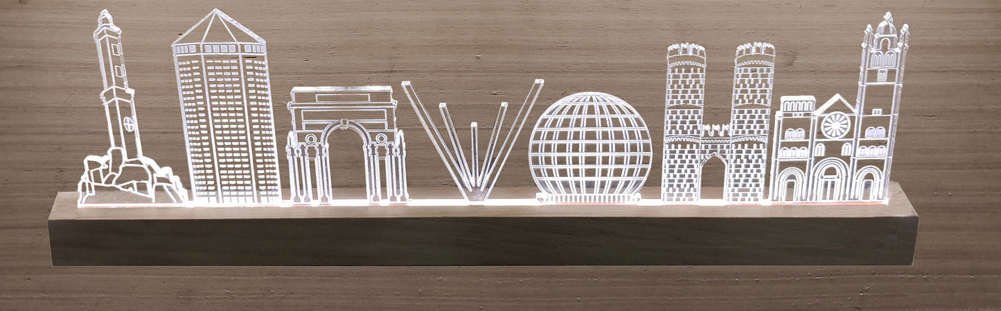 Lampada in plexiglass, idea regalo viaggiatore